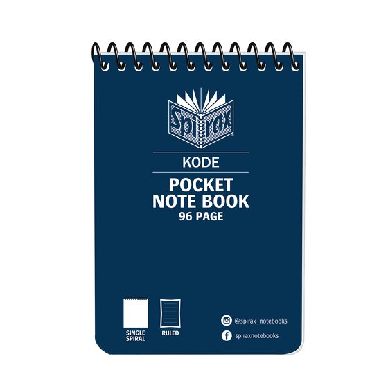 Spirax Kode Pocket Notebook 77 x 112mm 96 Page Box of 4