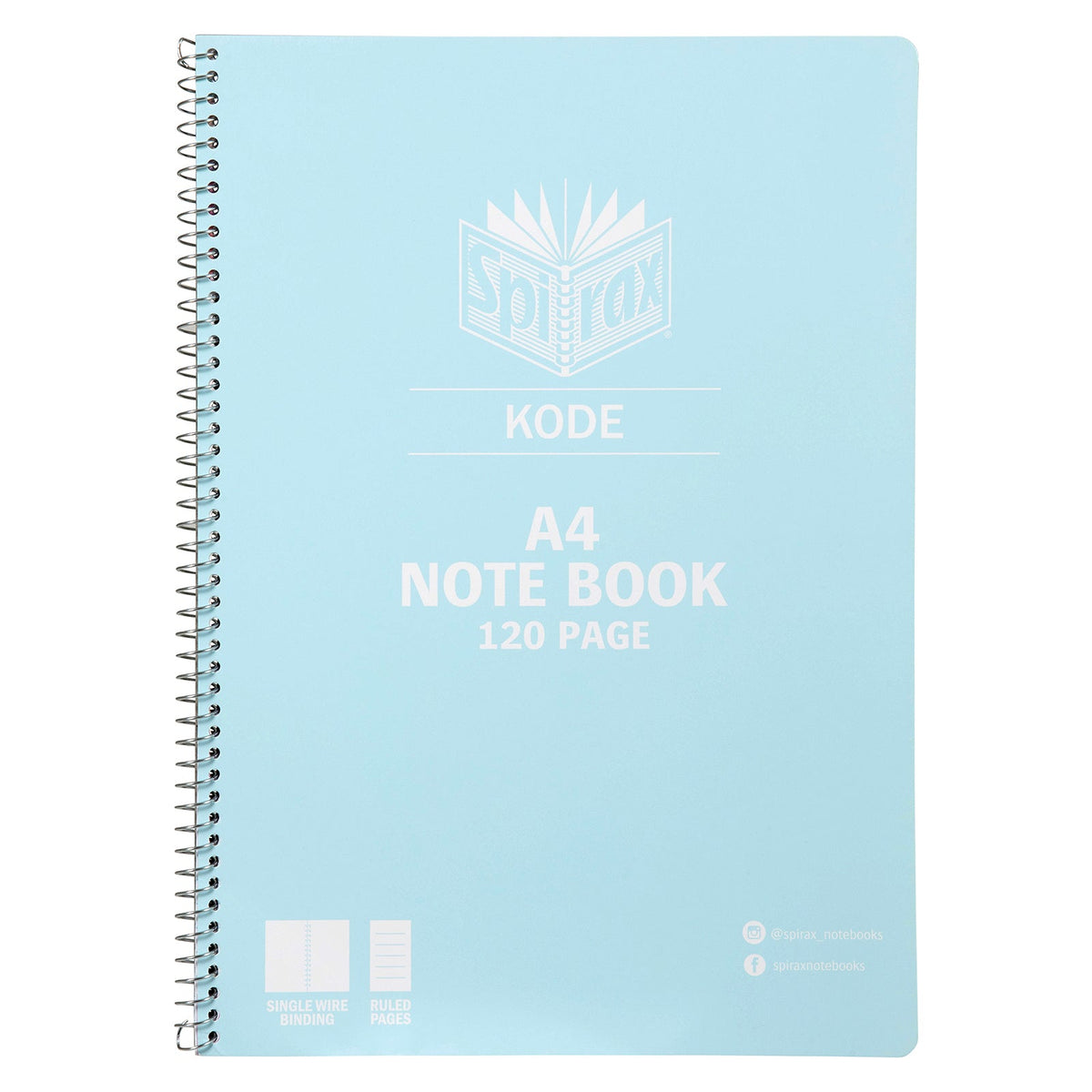 Spirax Kode A4 Notebook 120 Page 7mm Metallic Assorted Box 25
