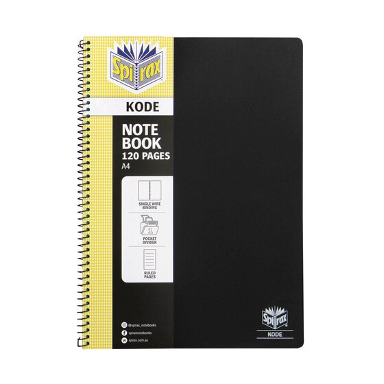 Spirax Kode Notebook A4 120 Page Assorted Box of 25