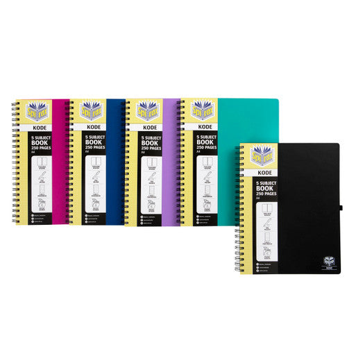 Spirax Kode 5 Subject Book 250 Page Assorted Box of 10