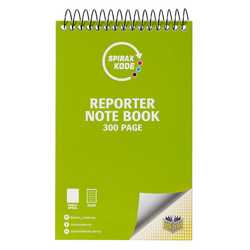Spirax Kode Reporter Notebook 220x112mm 300 Page Box of 10
