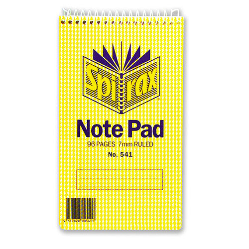 Spirax Spiral Notebook Top Opening 147 x 87mm 96 Pages
