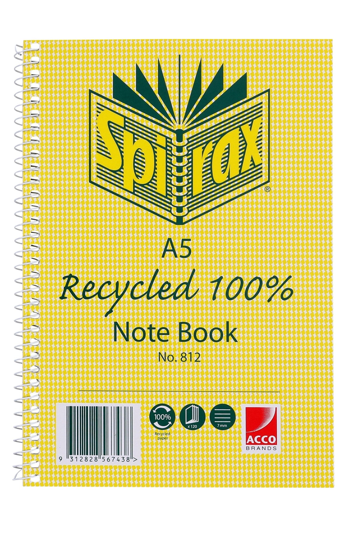 Spirax Recycled Notebook A5 120 Pages