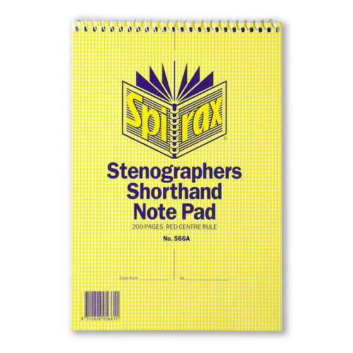 Spirax Notebook Stenographers Top Opening 225 x 152mm 200 Pages