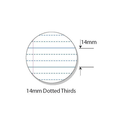 Splash Education A4 Exercise Book 96 Page 14mm Dotted Thirds with Red Margin Pack of 10