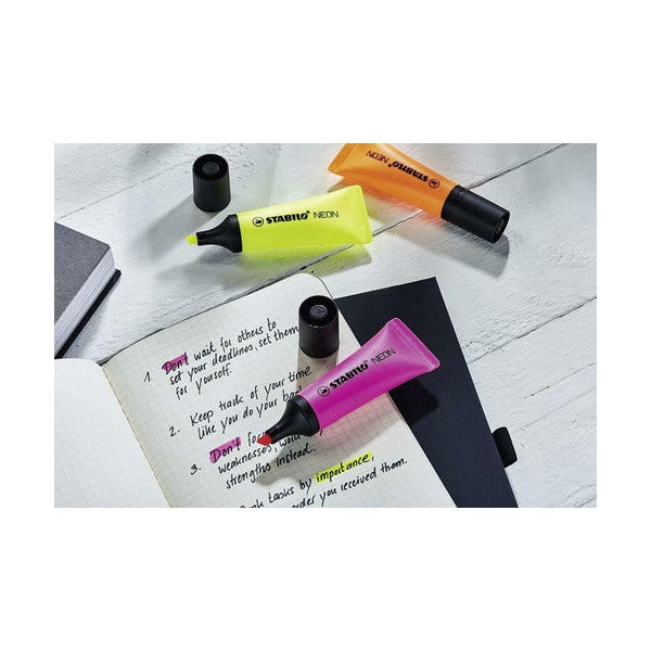 Stabilo Neon Highlighter Box of 10 Pink
