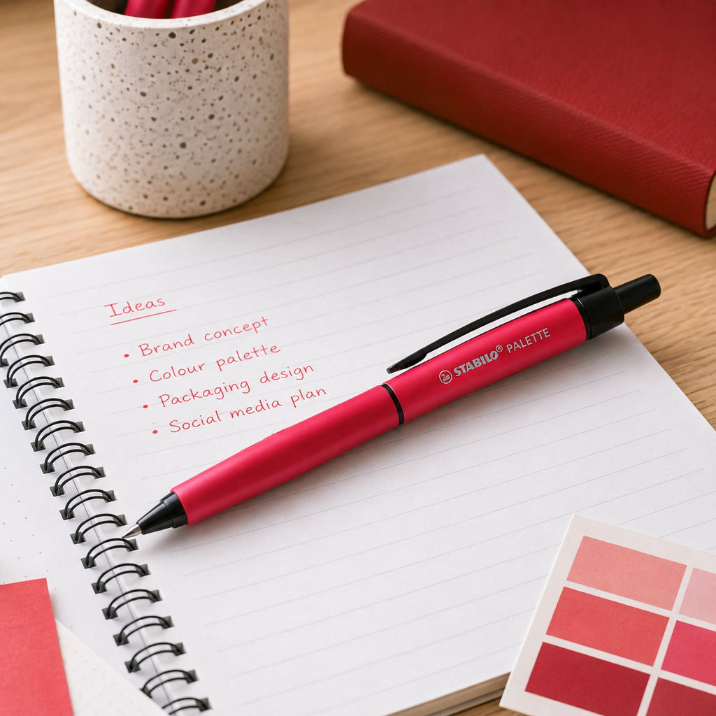 Stabilo Palette Retractable Rollerball Gel Pen Red