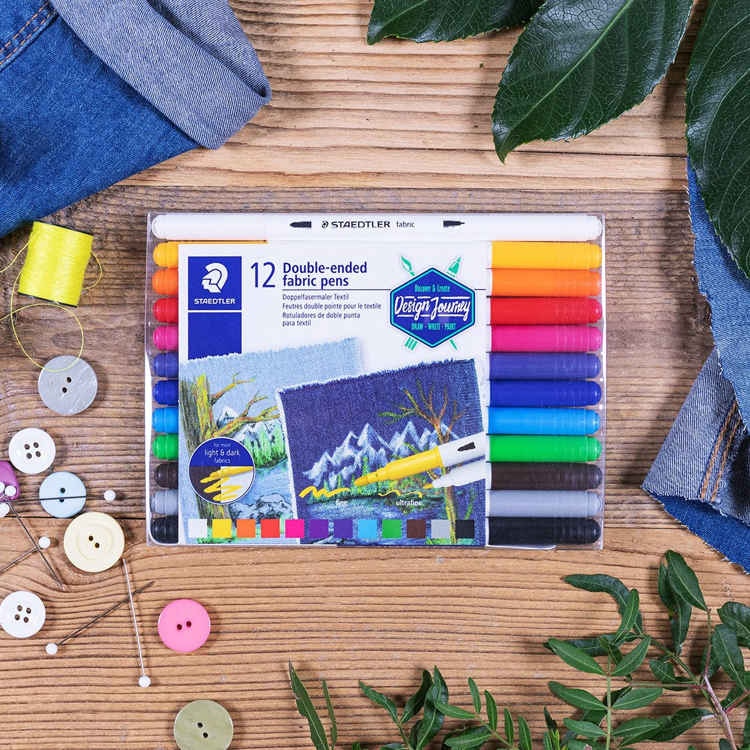Staedtler Double-Ended Fabric Markers Wallet 12 Assorted 3190 TB12