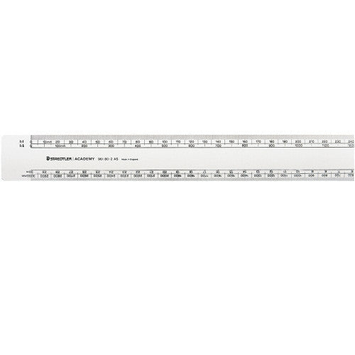 Staedtler Academy Oval Scale Ruler 300mm 2 Scale 961 80-2AS