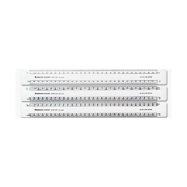 Staedtler Academy Oval Scale Ruler 300mm 3 Scale 961 80-3AS