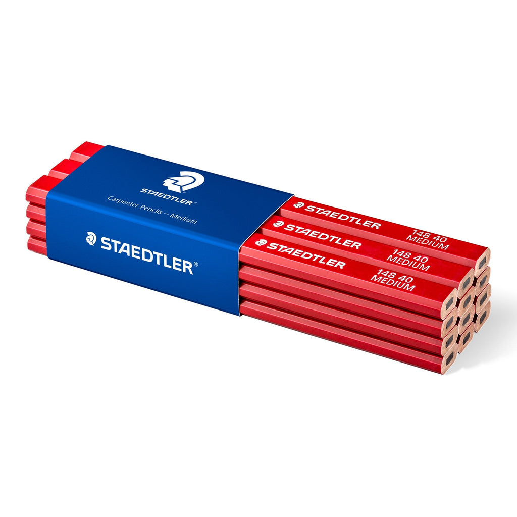 Staedtler Carpenters Pencils Medium 2H Red Box 12 148 40