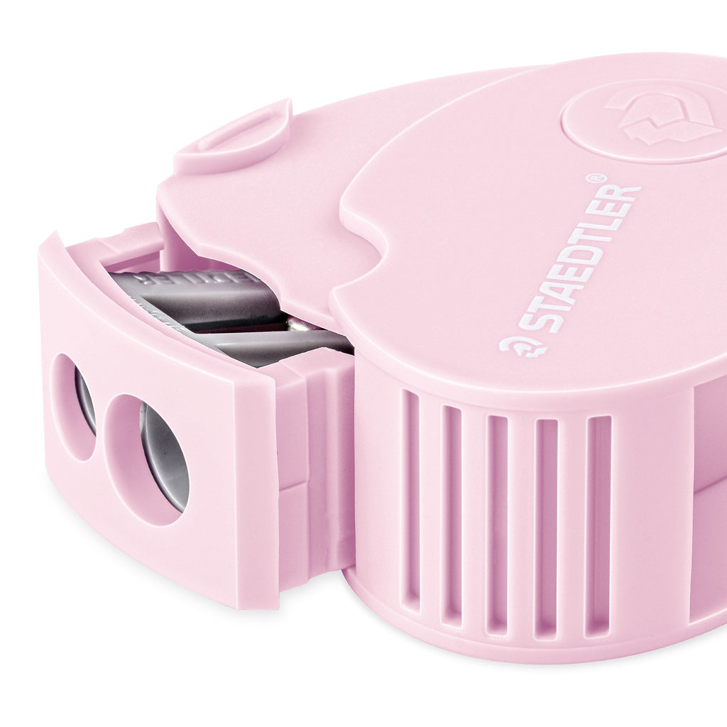 Staedtler Double Hole Covered Sharpener Pastel Pink Purple Box 12 512 PS2-S1