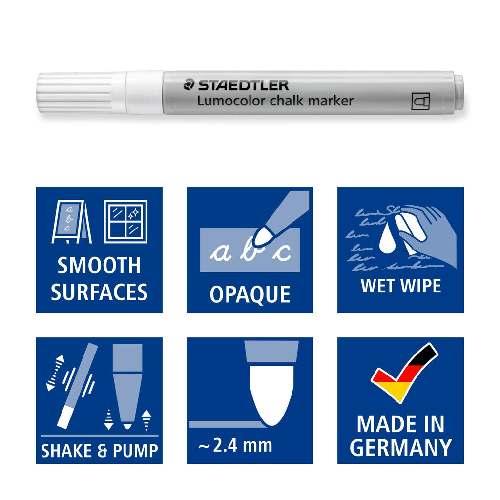 Staedtler Lumocolor Chalk Marker White Box 10 344-0