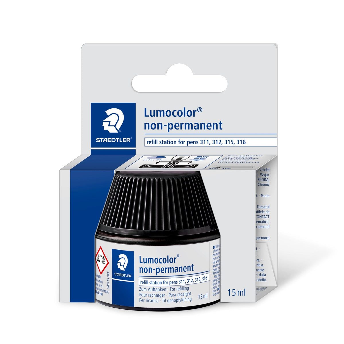 Staedtler Lumocolor Non-Permanent Refill Pot Black 487 15-9