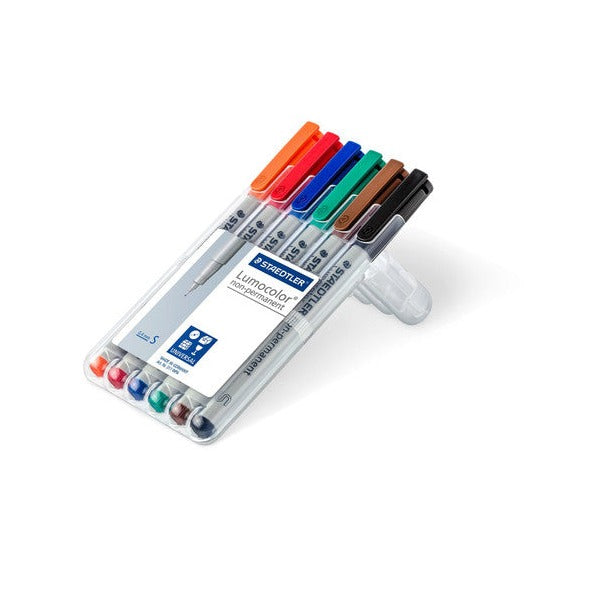 Staedtler Lumocolor Non-Permanent Superfine Wallet 6 Assorted 311 WP6