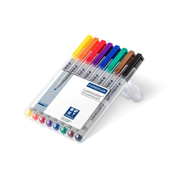 Staedtler Lumocolor Non-Permanent Broad Markers Wallet 8 Assorted 312 WP8