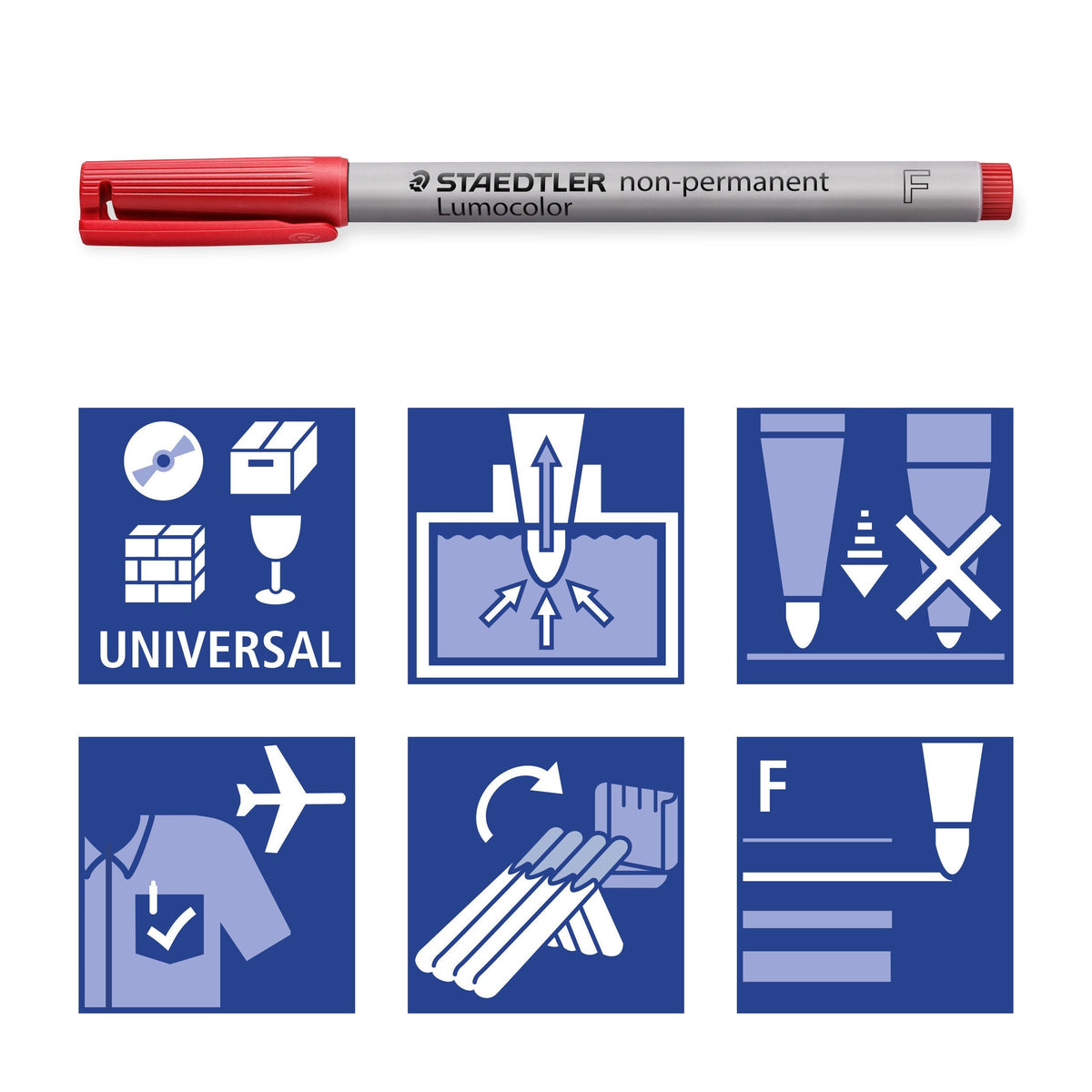 Staedtler Lumocolor Non-Permanent Fine Red Box 10 316-2