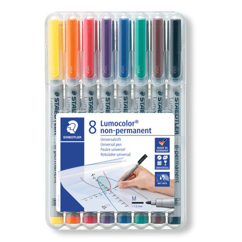 Staedtler Lumocolor Non-Permanent Medium Marker Wallet 8 Assorted 315 WP8