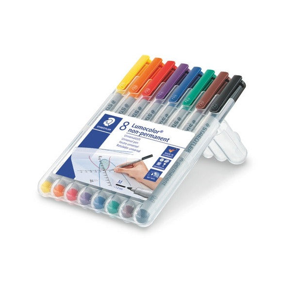 Staedtler Lumocolor Non-Permanent Medium Marker Wallet 8 Assorted 315 WP8