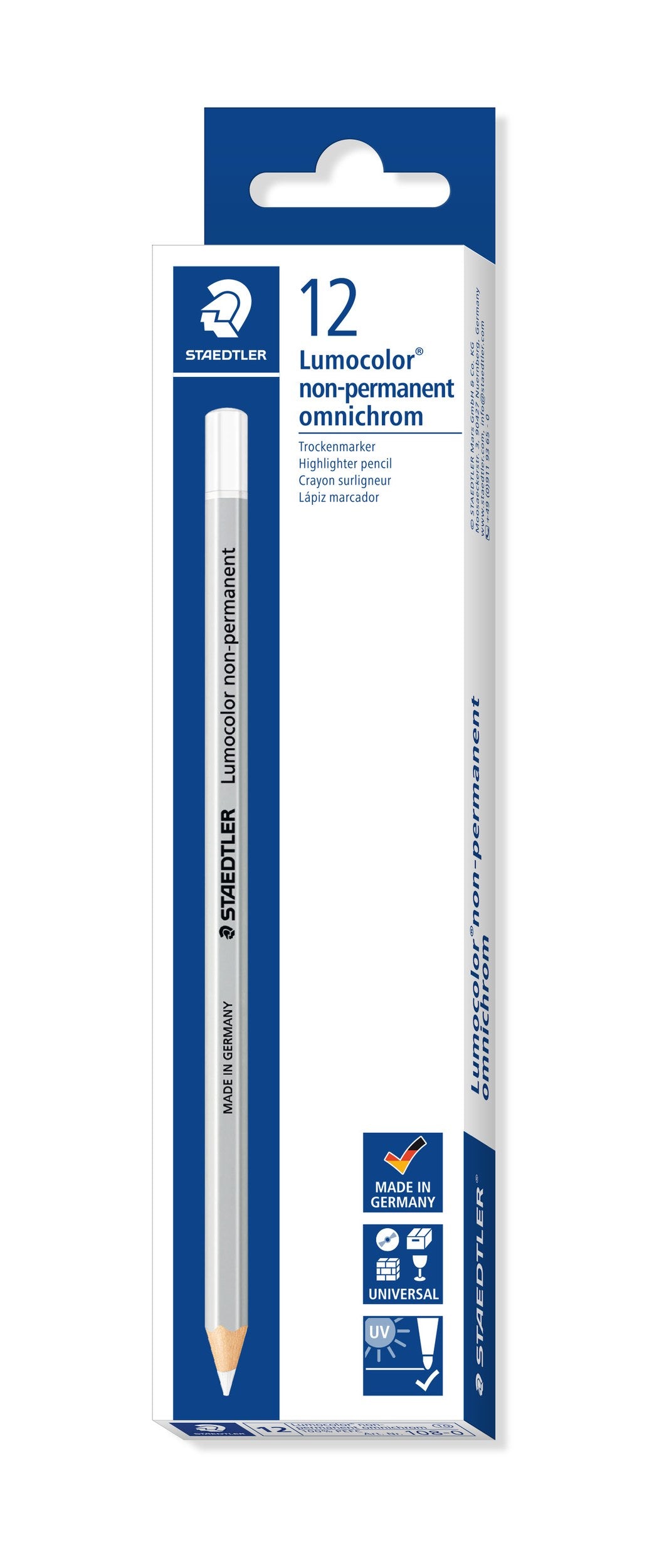 Staedtler Lumocolor Omnichrom Dry White Box 12 108-0