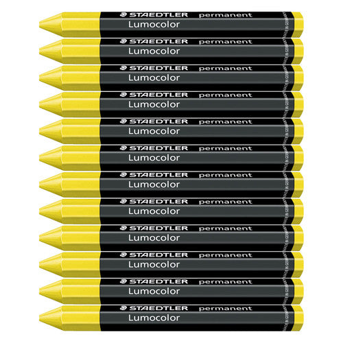 Staedtler Lumocolor Permanent Omnigraph Crayon Yellow Pack 12 236-1