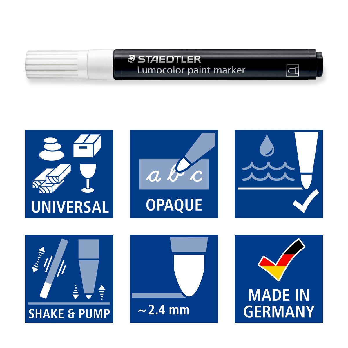 Staedtler Lumocolor Acrylic Paint Marker Black Box 10 349-9