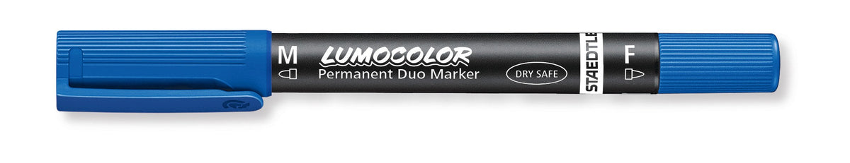 Staedtler Lumocolor Permanent Duo Marker Blue Box 10 348-3