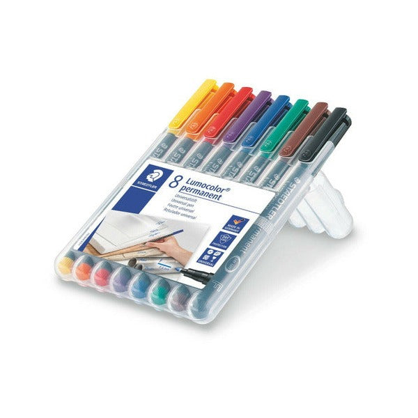 Staedtler Lumocolor Permanent Pen Fine Assorted Wallet 8 318 WP8
