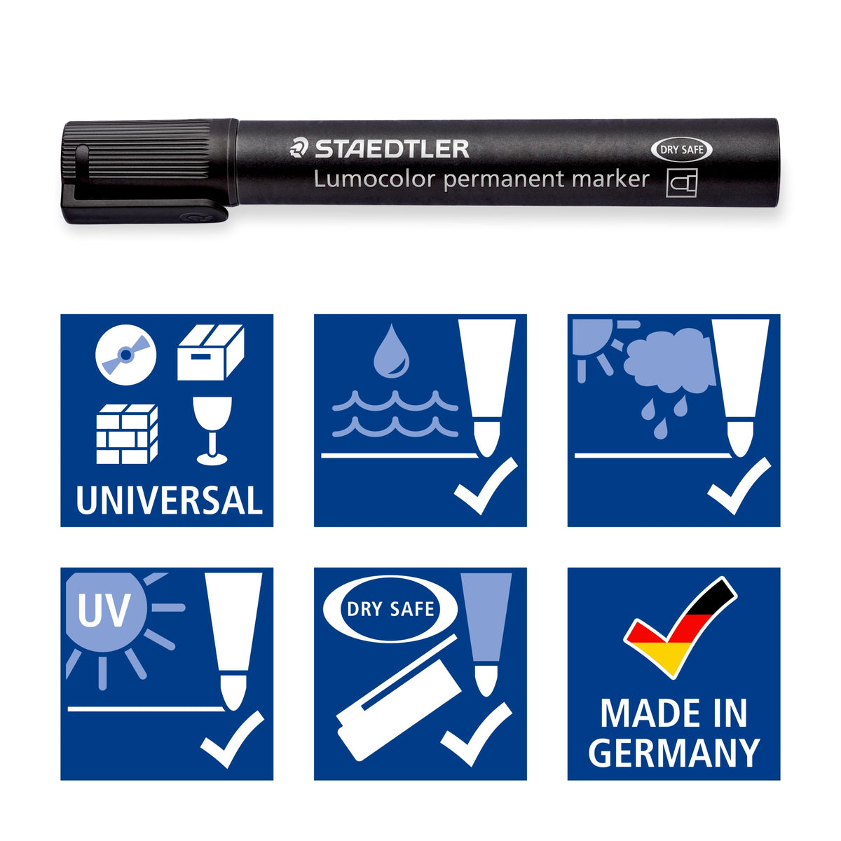 Staedtler Lumocolor Permanent Marker Bullet Tip Black Wallet 4 352-9 WP4