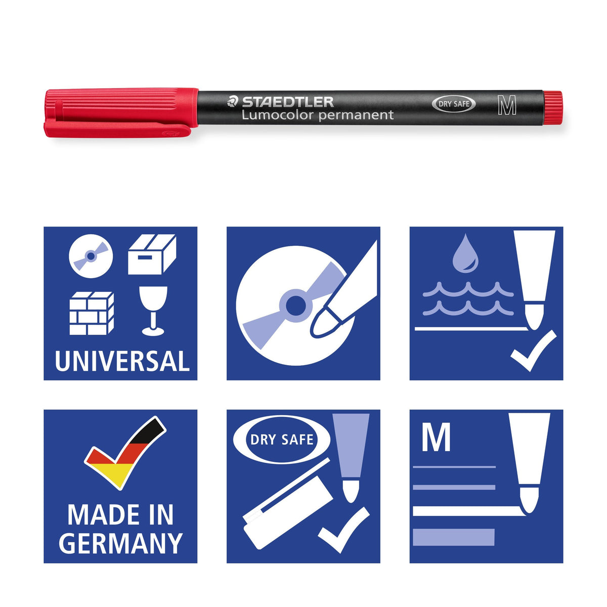 Staedtler Lumocolor Permanent Pen Medium Blue Box 10 317-3