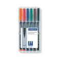 Staedtler Lumocolor Permanent Superfine Markers Wallet 6 Assorted 313 WP6