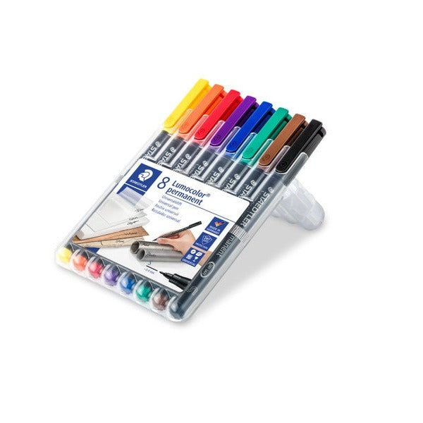 Staedtler Lumocolor Permanent Superfine Markers Wallet 8 Assorted 313 WP8