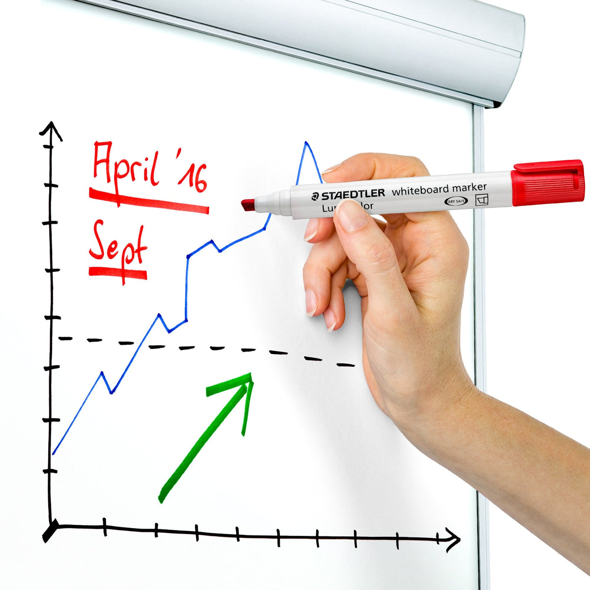 Staedtler Lumocolor Whiteboard Marker Non-Permanent Black Chisel 351 B-9 Each