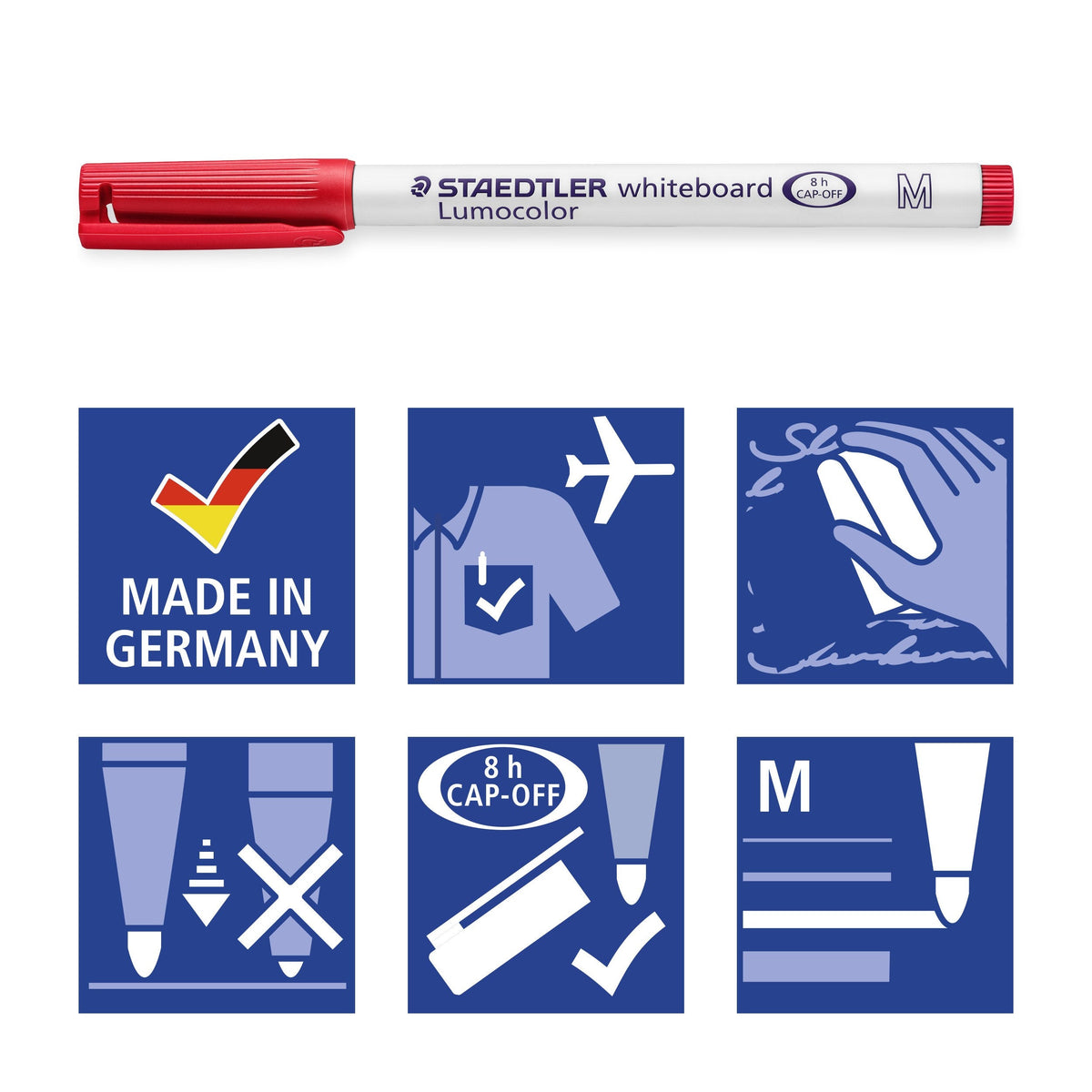 Staedtler Lumocolor Whiteboard Medium Pen Red Box 10 301-2