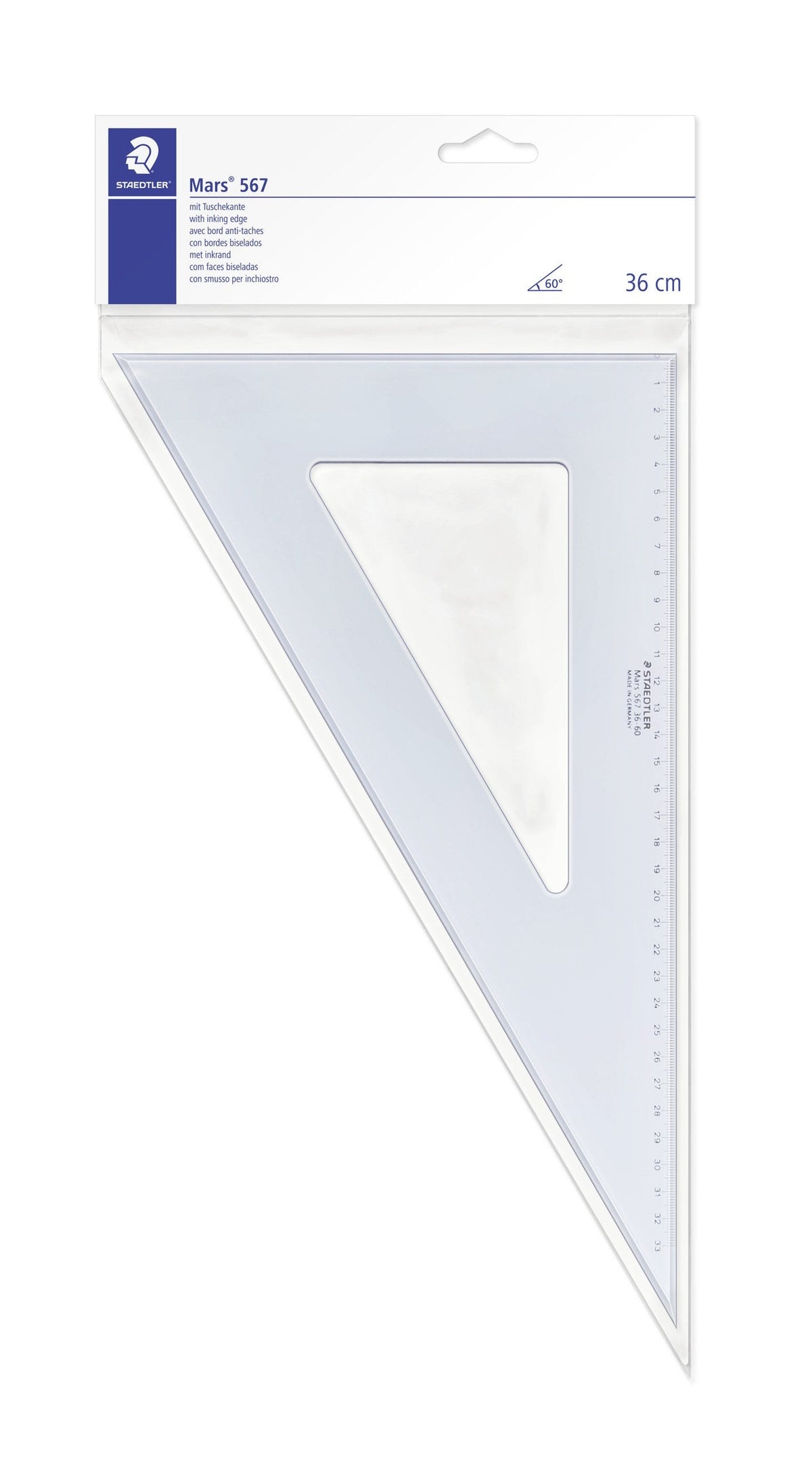 Staedtler Mars Set Square 36cm 60/30 Degree Pack 10 567 36-60