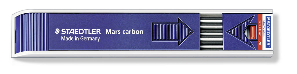 Staedtler Mars 2mm Carbon Leadholder Leads 2H Tray 12 200-2H