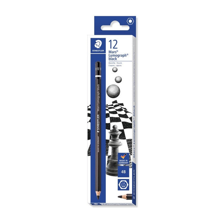 Staedtler Mars Lumograph Black Pencils 4B Box 12 100B-4B