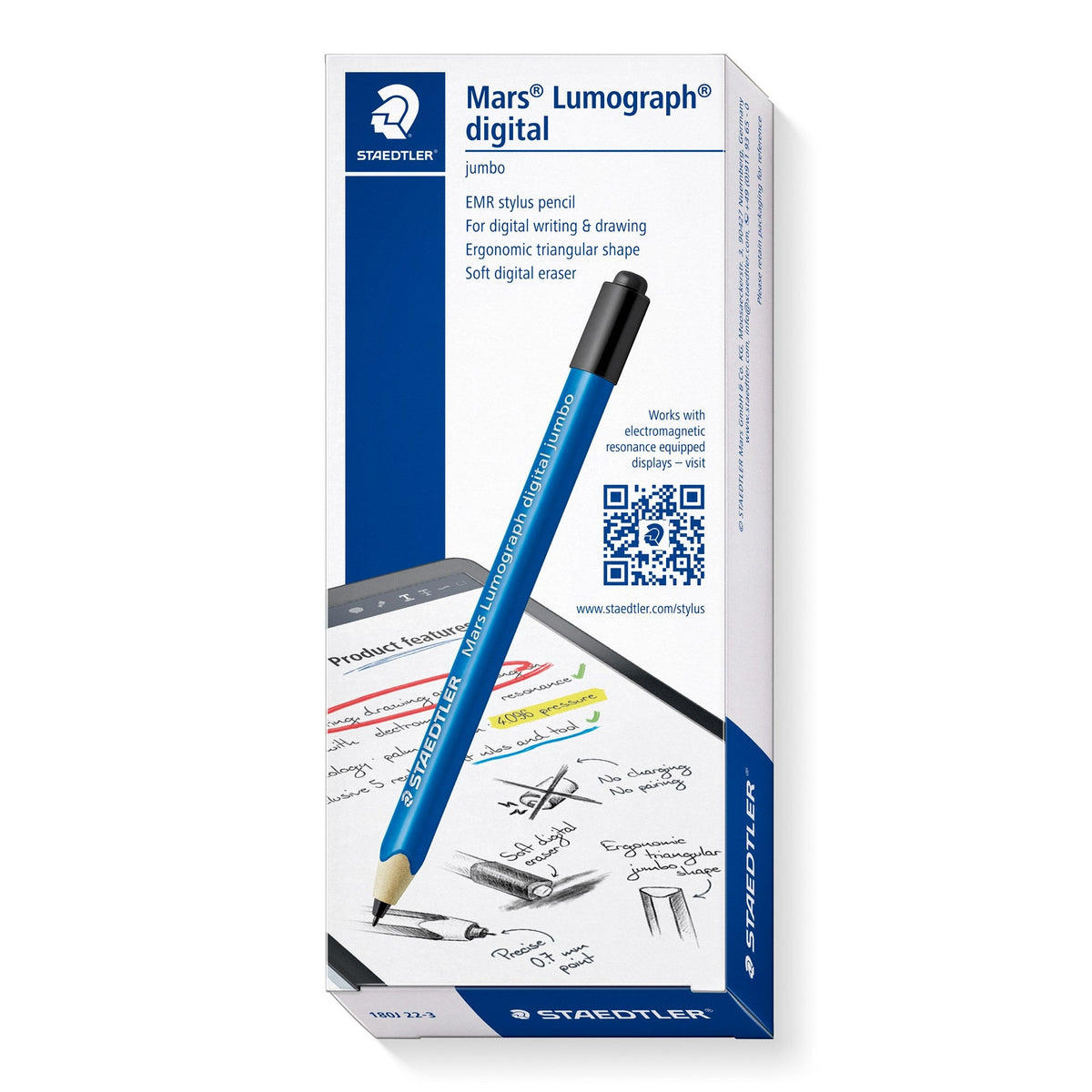 Staedtler Mars Lumograph Digital Jumbo Stylus Pencil 180J 22-3
