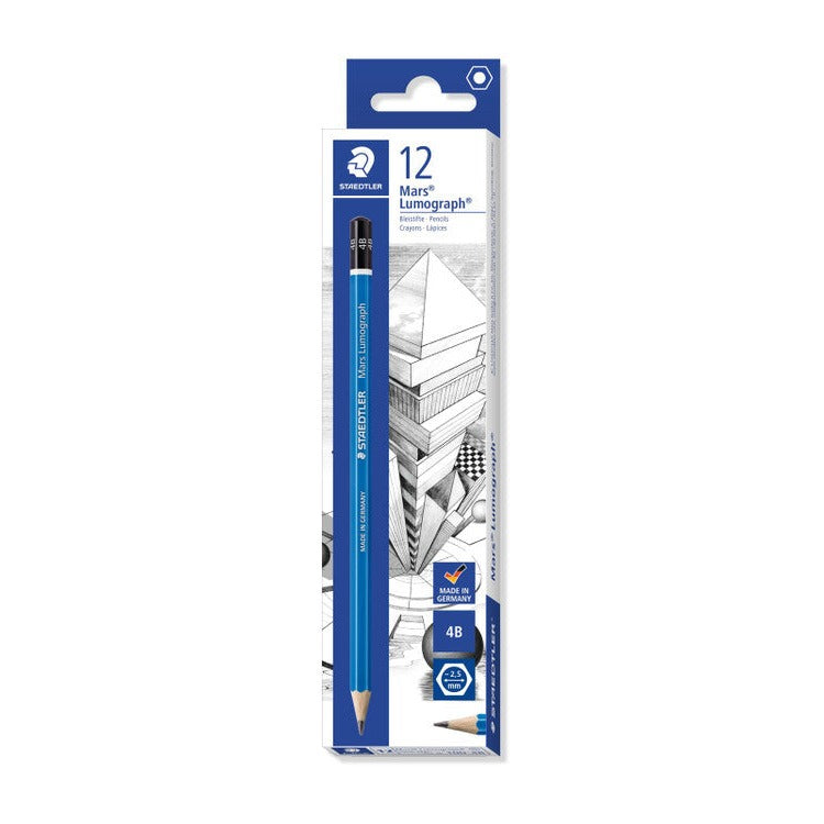 Staedtler Mars Lumograph Pencils 4B Box 12 100-4B