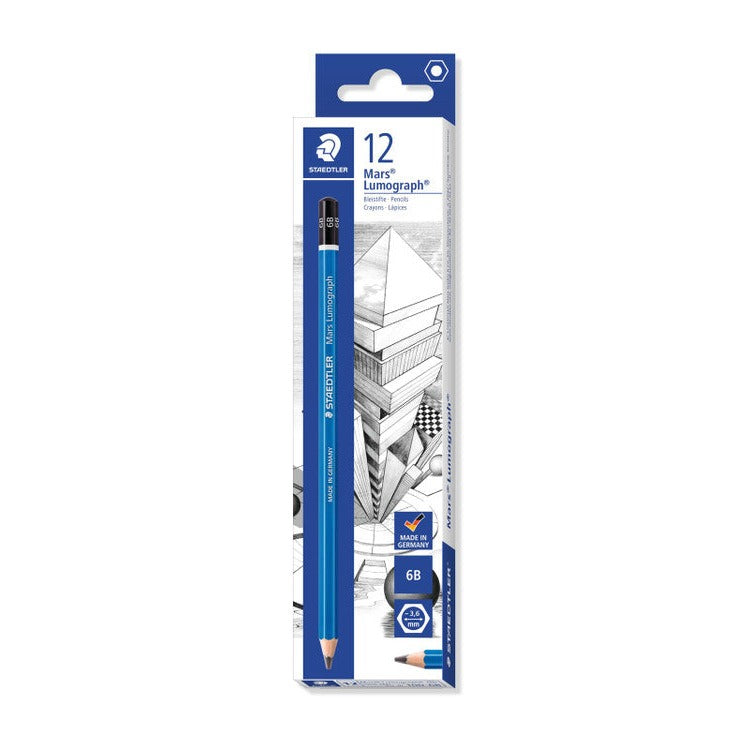 Staedtler Mars Lumograph Pencils 6B Box 12 100-6B