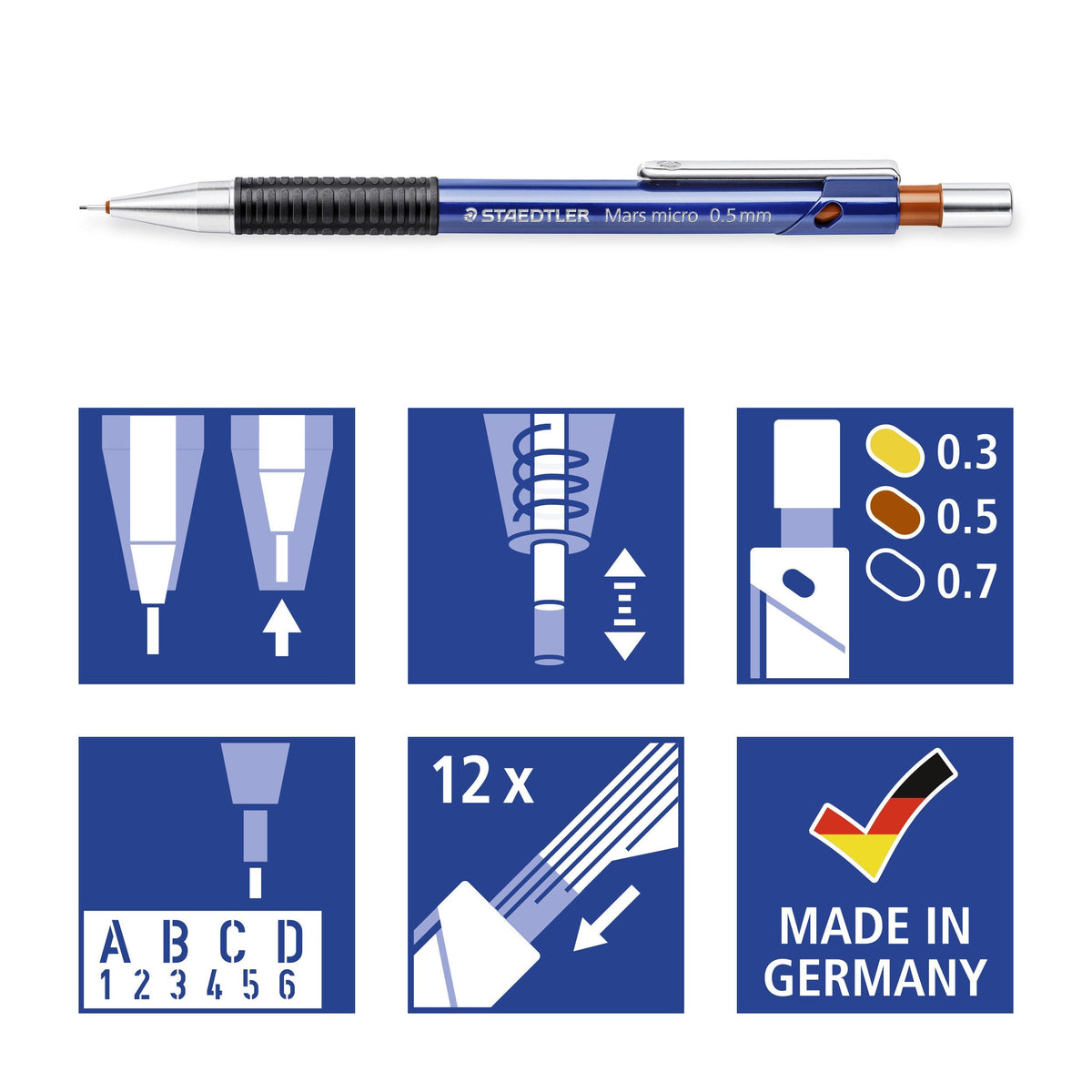 Staedtler Mars Micro Mechanical Pencil Wallet 3 Assorted Widths 775 SC WP3