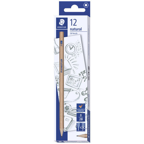 Staedtler Noris Natural Graphite Pencils 2B Box 12 130 60N-0