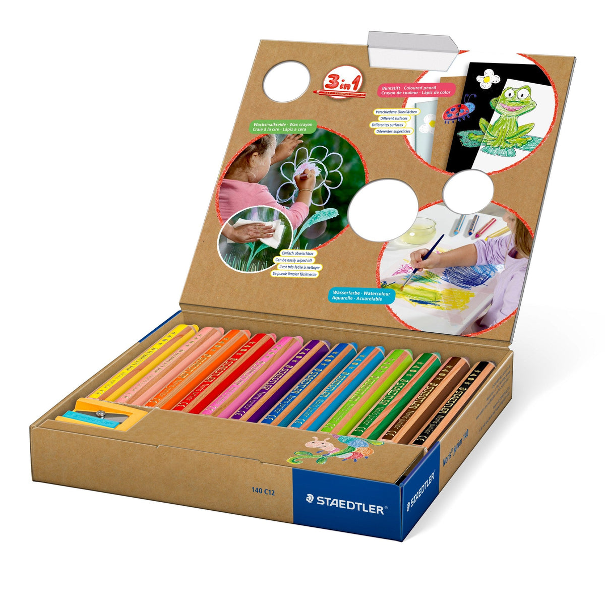 Staedtler Noris Junior 3-in-1 Pencils Box 12 Assorted 140 C12