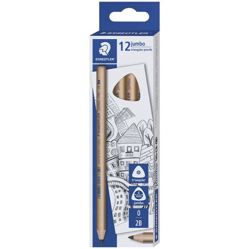 Staedtler Natural Jumbo Triangular Pencil 2B Box 12 119N-2B
