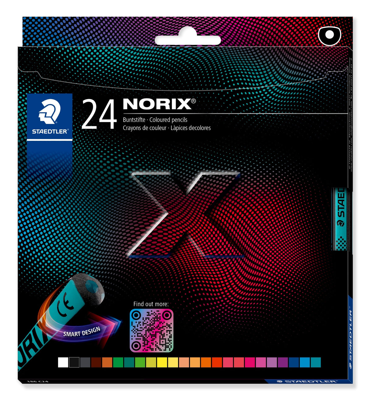 Staedtler Norix Coloured Pencils Box 24 Assorted 186 C24