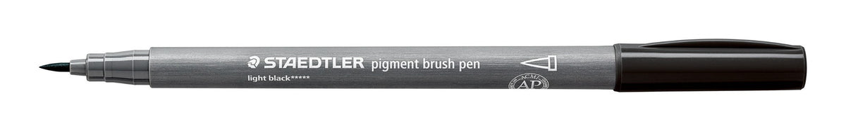 Staedtler Pigment Arts Brush Pen Light Black Box 10 371-90