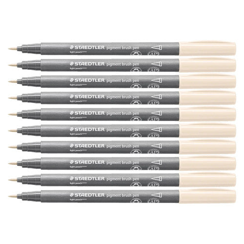 Staedtler Pigment Arts Brush Pen Light Peach Box 10 371-431
