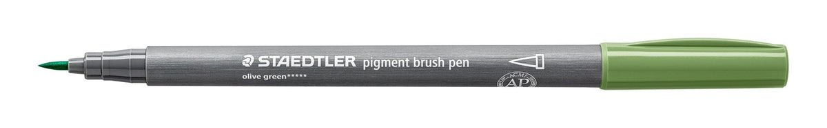 Staedtler Pigment Arts Brush Pen Olive Green Box 10 371-57