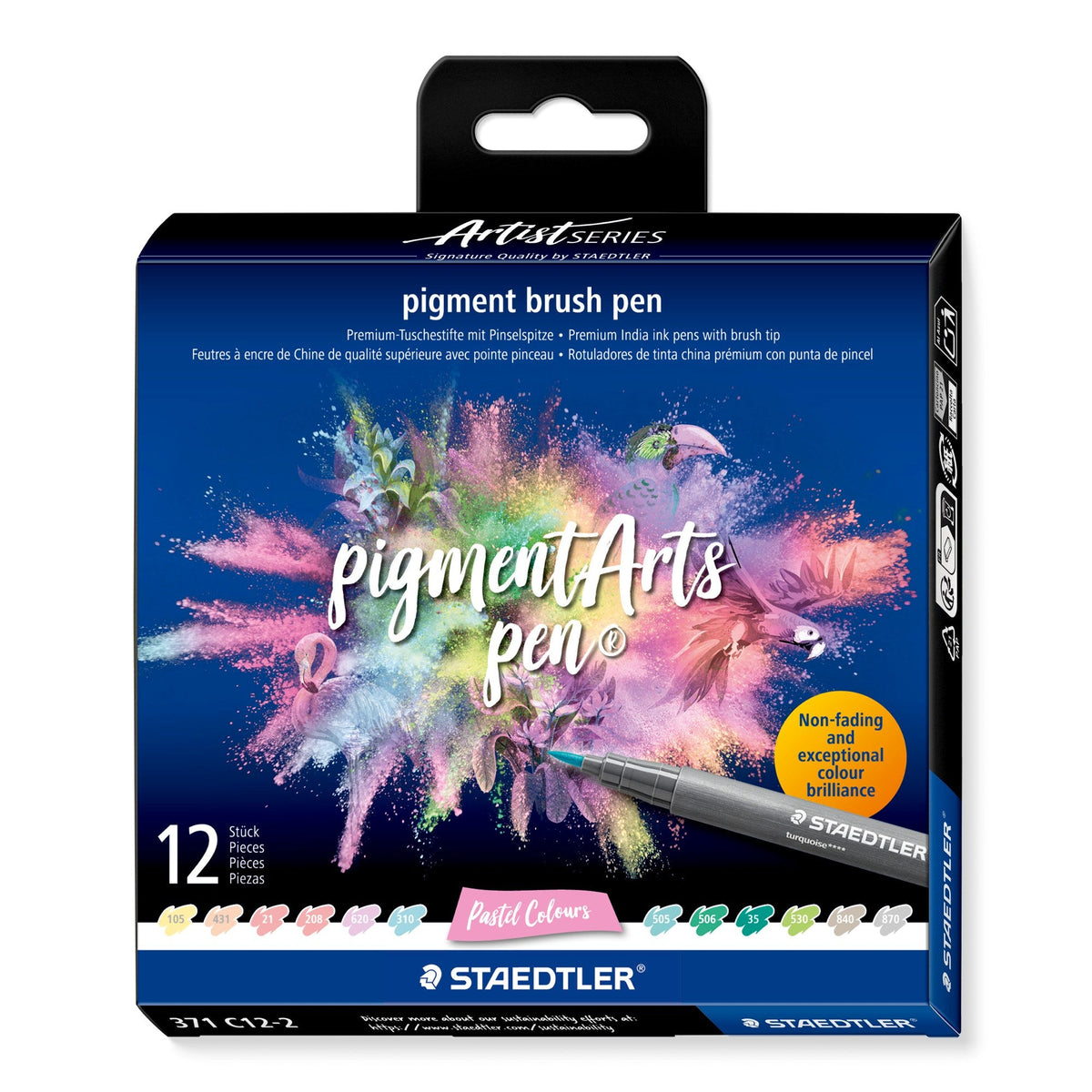 Staedtler Pigment Arts Brush Pens Pastel Colours Pack 12 371 C12-2