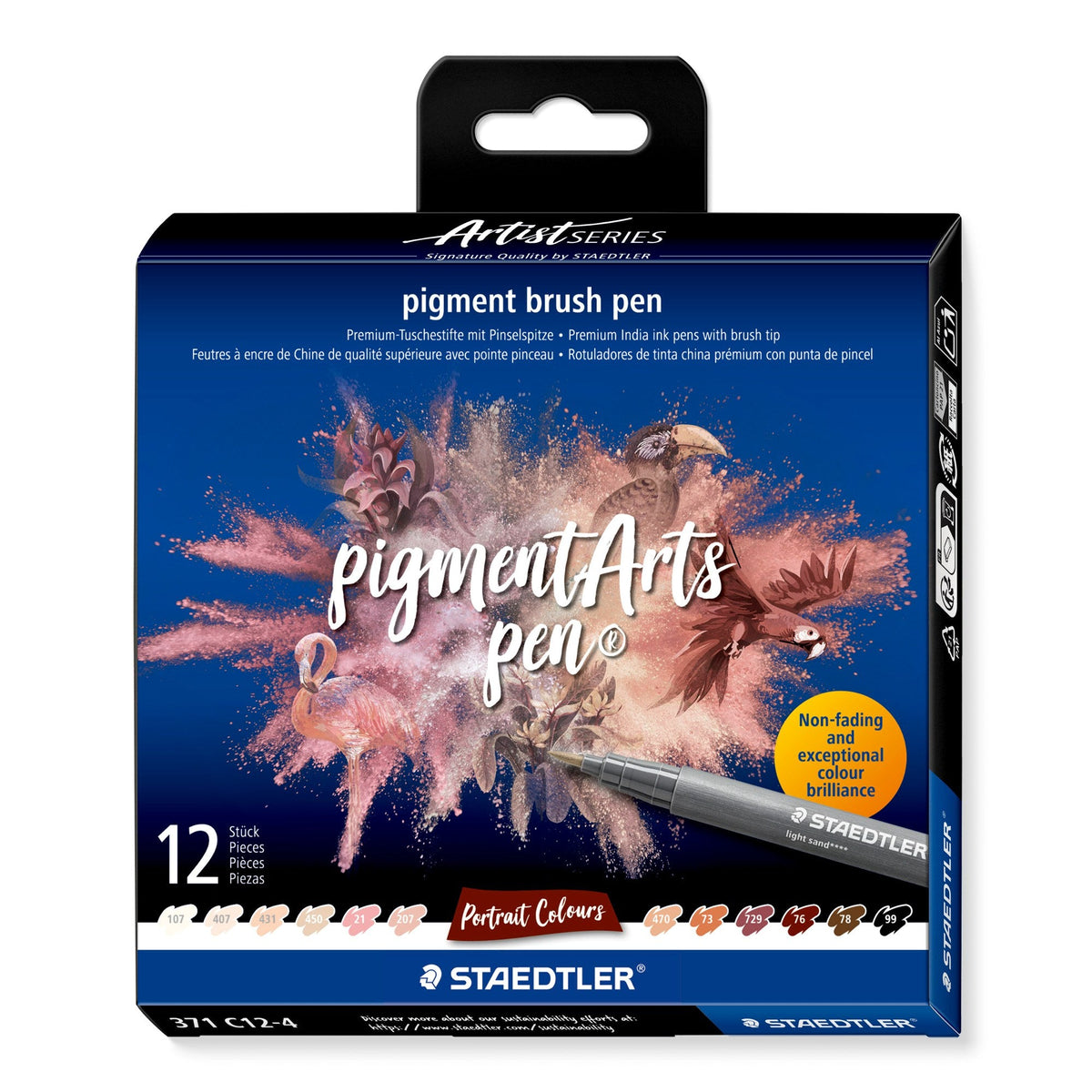 Staedtler Pigment Arts Brush Pen Portrait Colours Pack 12 371 C12-4